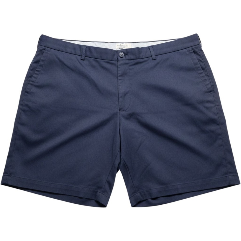 Peter Millar Mens Navy Blue Performance Golf Shorts Size 42 Flat Front Polyester